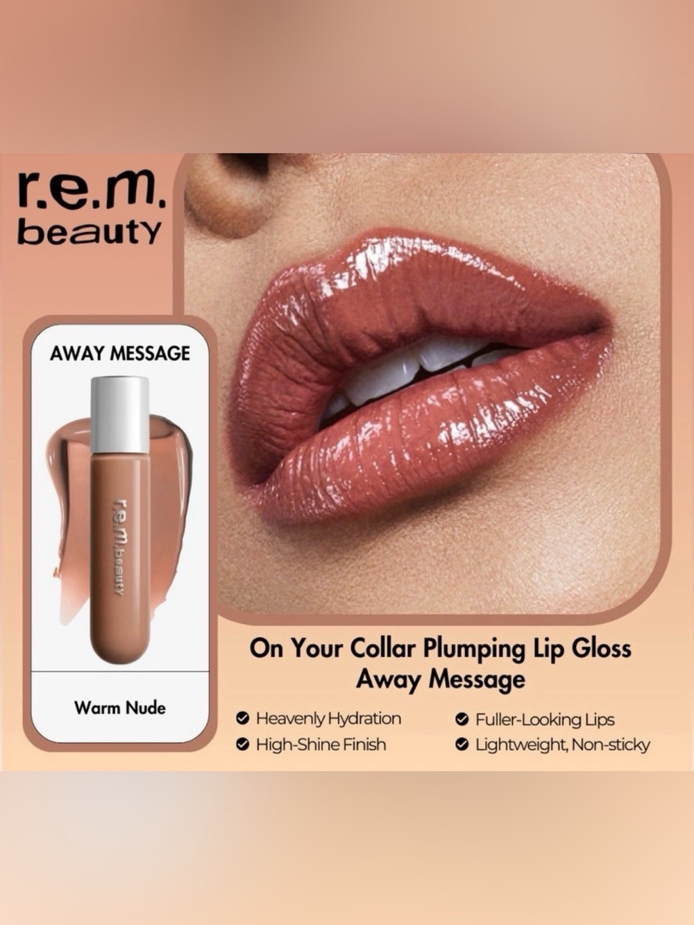 r.e.m. beauty On Your Collar Plumping Lipgloss in color Detention- NEW